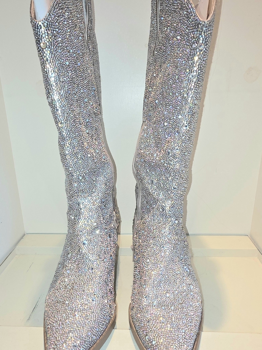 Betsey Johnson Sparkle Pointed Toe Heeled Boots